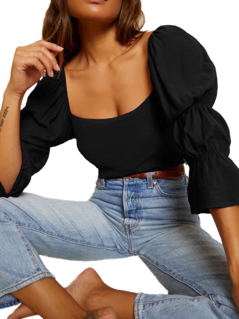 Nation Hillary Romance Tee in Black Size Large